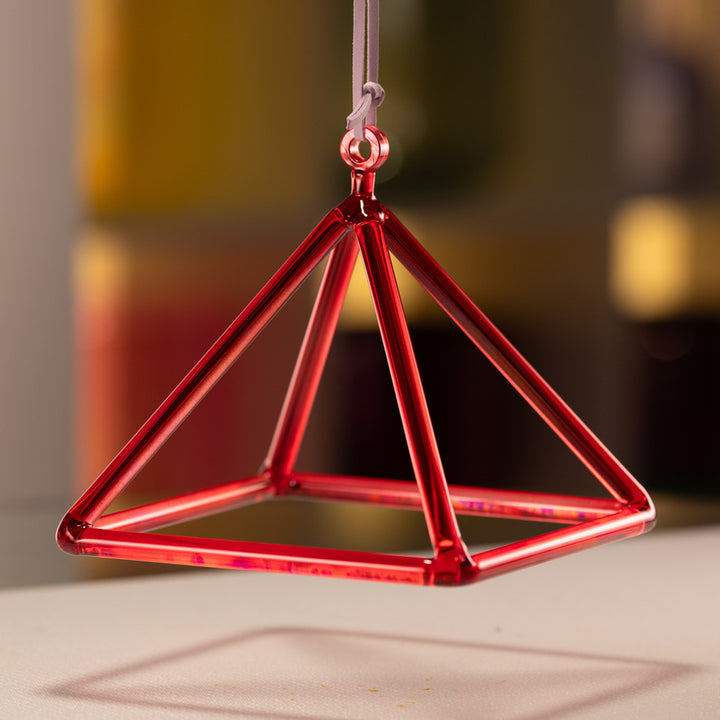 7.75" Ruby Ray Crystal Singing Pyramid