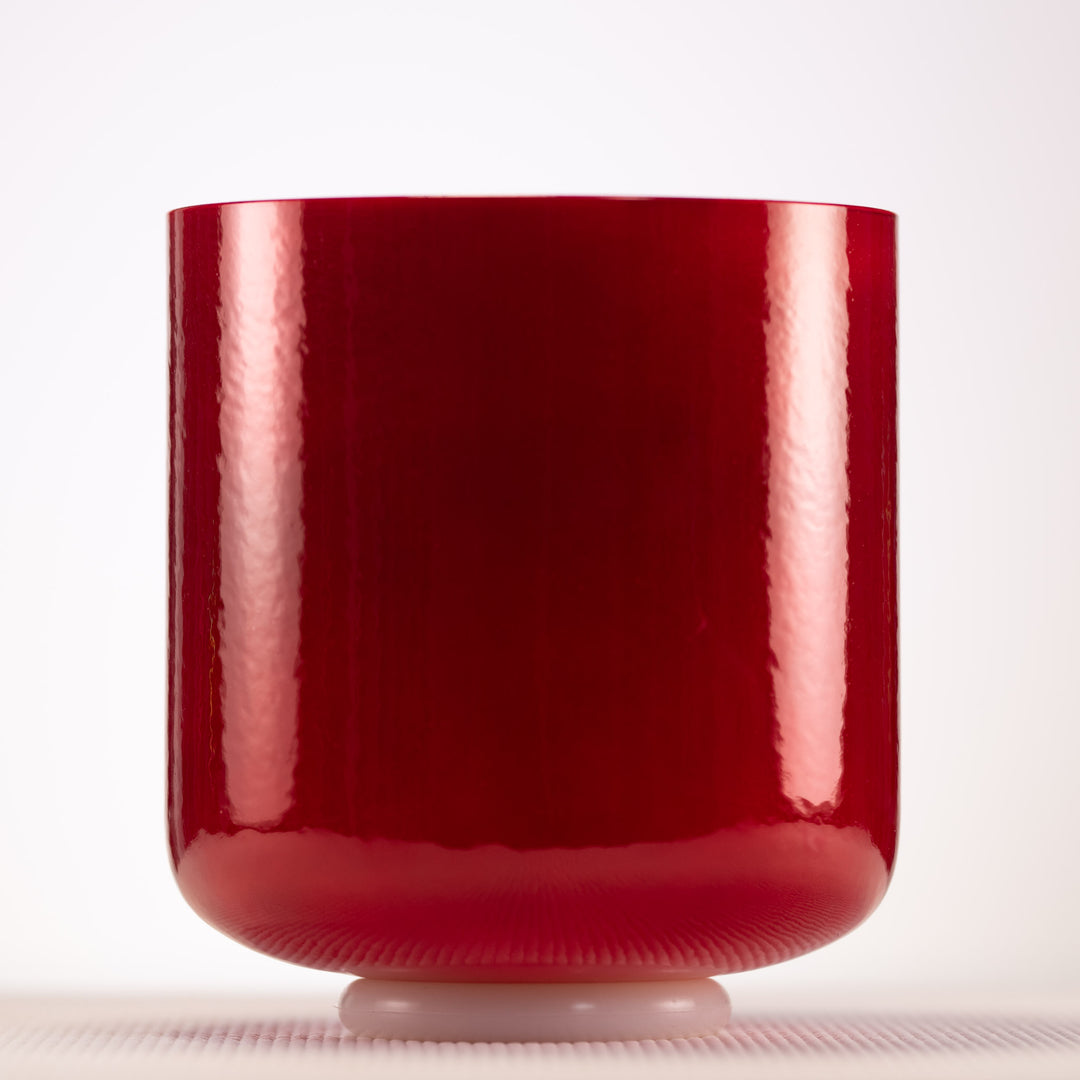 8" C-2 Crimson Dawn Crystal Singing Bowl, Perfect Pitch