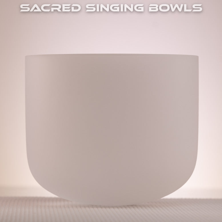 Frosted Crystal Singing Bowl Set: D# Major, Sacred Singing Bowls