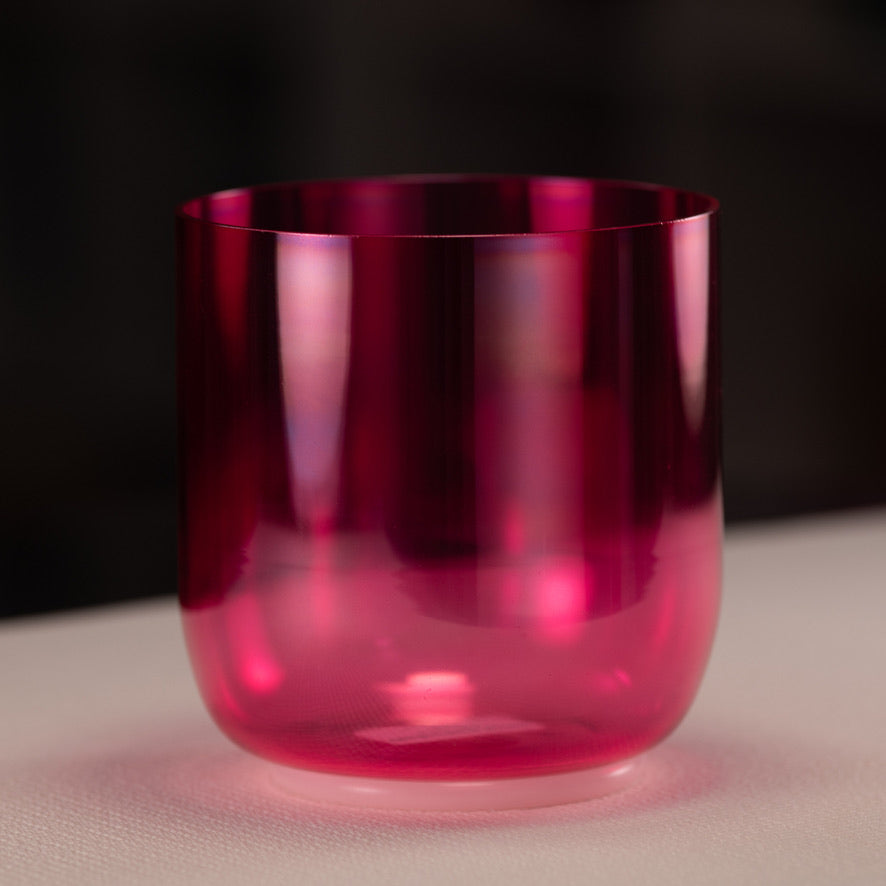 6.25" F#+14 Pink Lotus Crystal Singing Bowl
