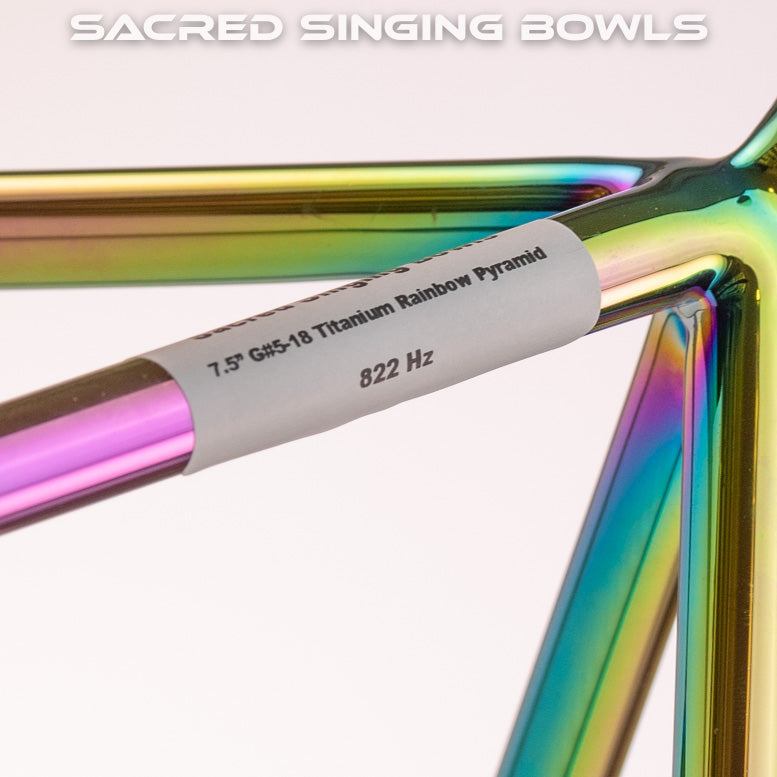 7.5" G#-18 Rainbow Crystal Pyramid, Sacred Singing Bowls