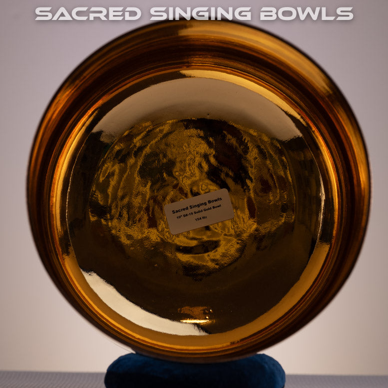 10" D#-19 24k Gold Crystal Singing Bowl, Sacred Singing Bowls