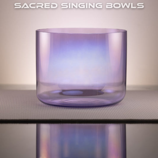 9" C+47 Lilac Amethyst Color Crystal Singing Bowl, Sacred Singing Bowls