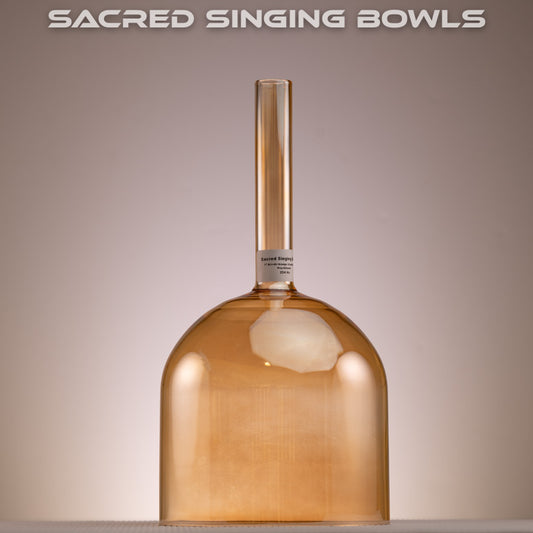 7" B+49 Topaz Color Crystal Singing Bowl Handheld, Sacred Singing Bowls