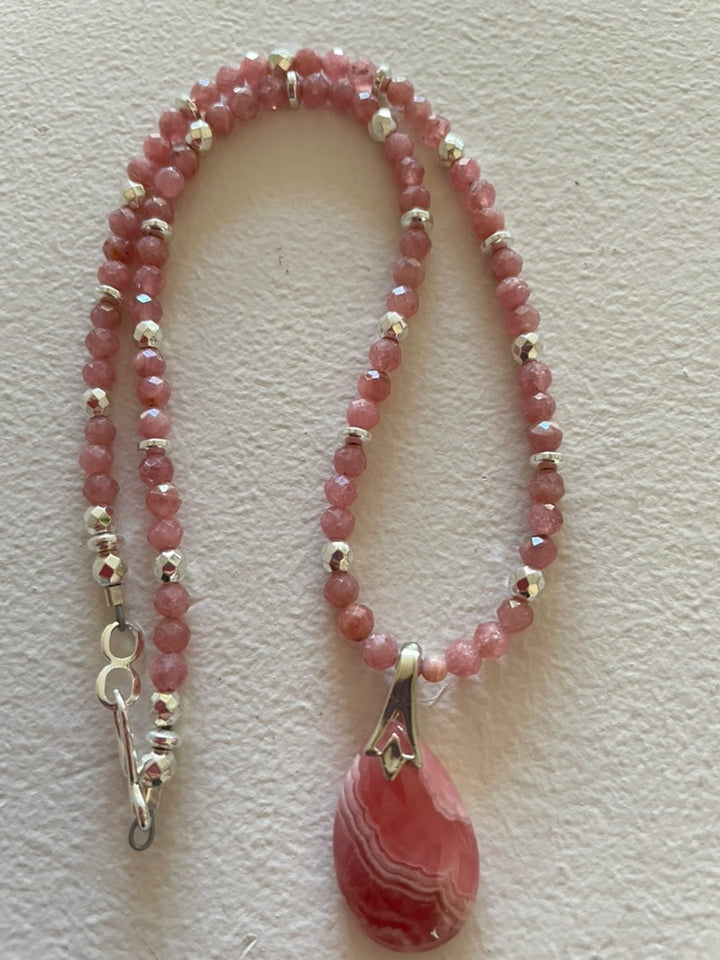 Faceted Rhodochrosite Necklace