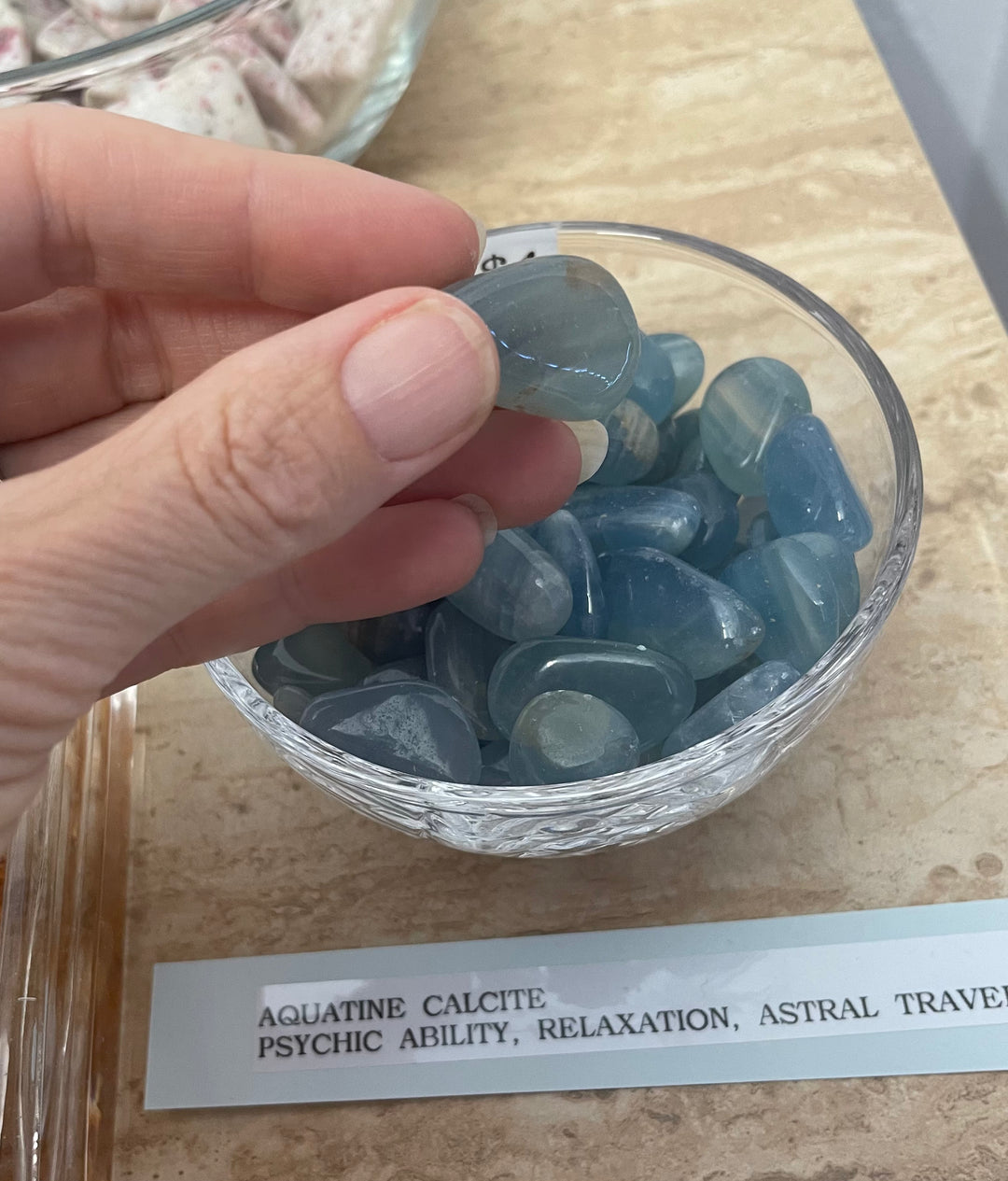 Aquatine Calcite Tumbles