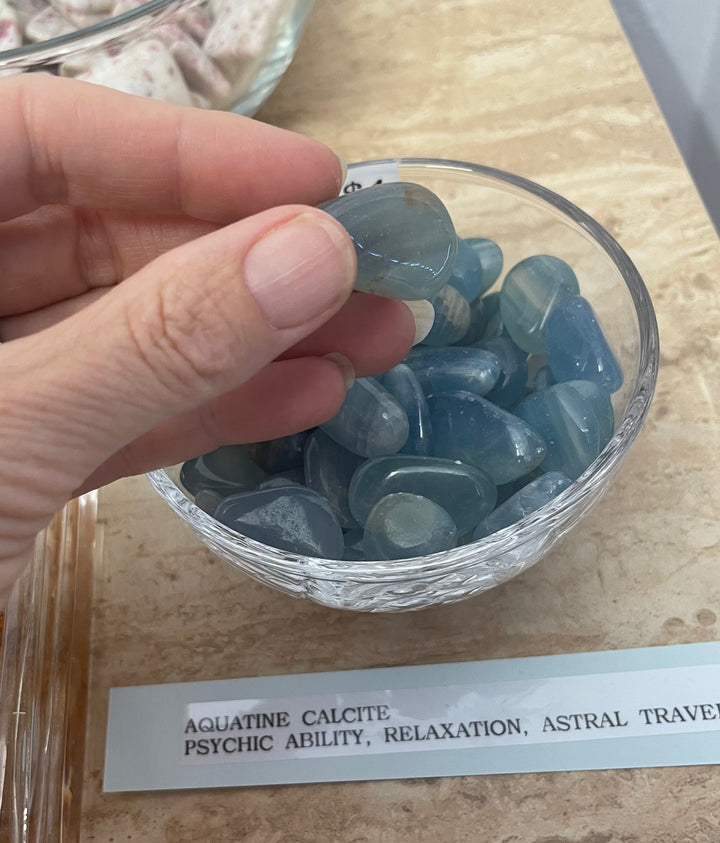 Aquatine Calcite Tumbles