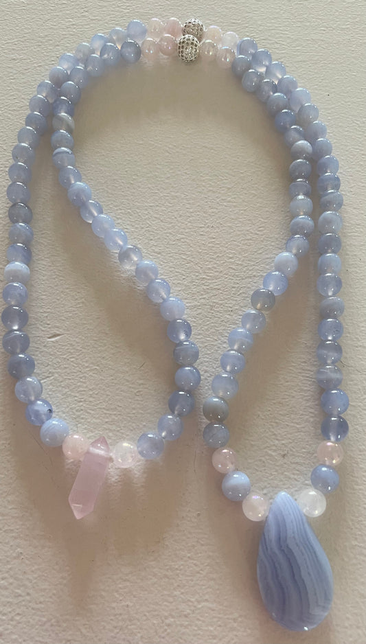 Blue Lace Agate Mala