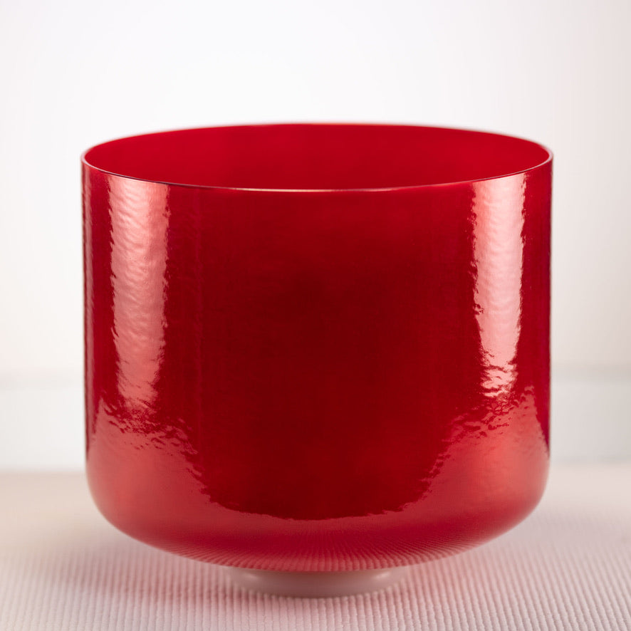 11" B-6 Crimson Dawn Crystal Singing Bowl, Perfect Pitch