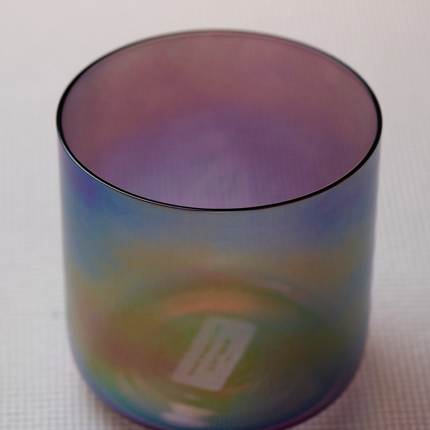 5.75" G#-40 Amethyst Color Crystal Singing Bowl, Prismatic, Sacred Singing Bowls
