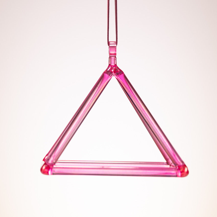 6.75" Pink Lotus Crystal Singing Pyramid