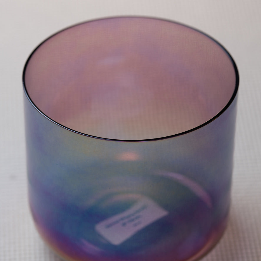 6" F#-21 Amethyst Color Crystal Singing Bowl, Prismatic, Sacred Singing Bowls