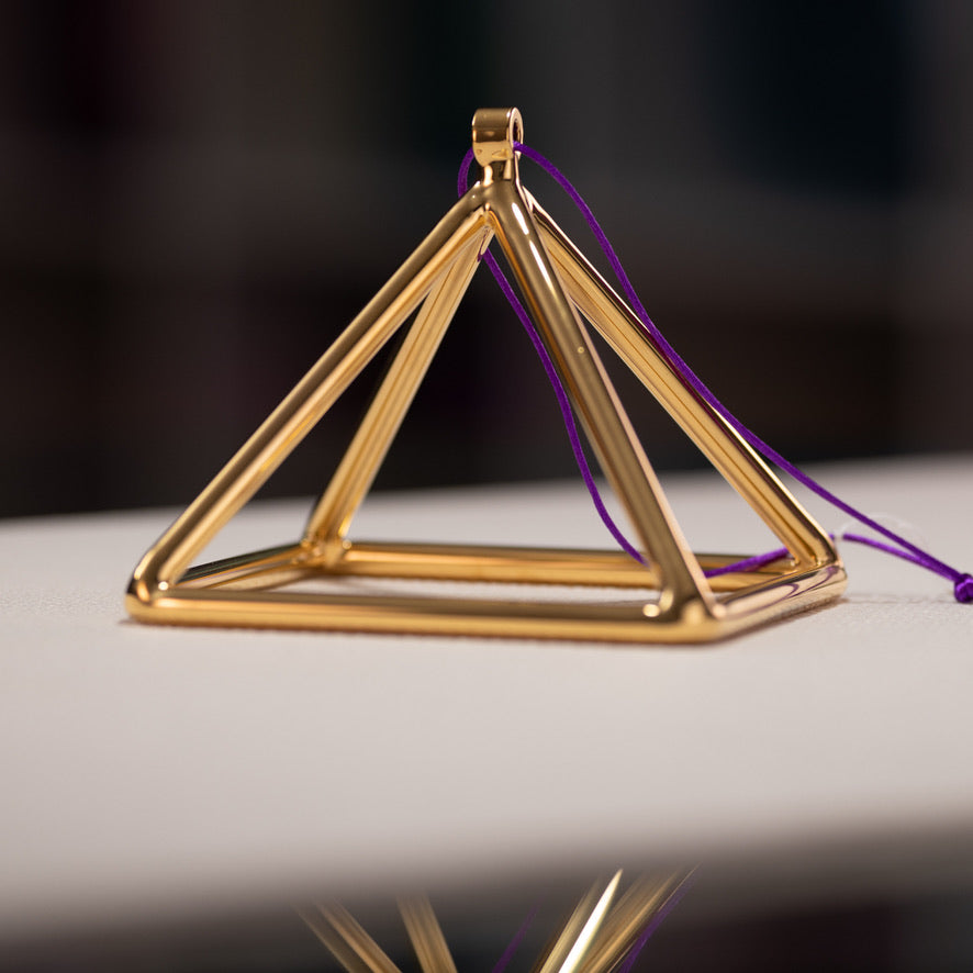 6" D#+13 24k Gold Crystal Pyramid