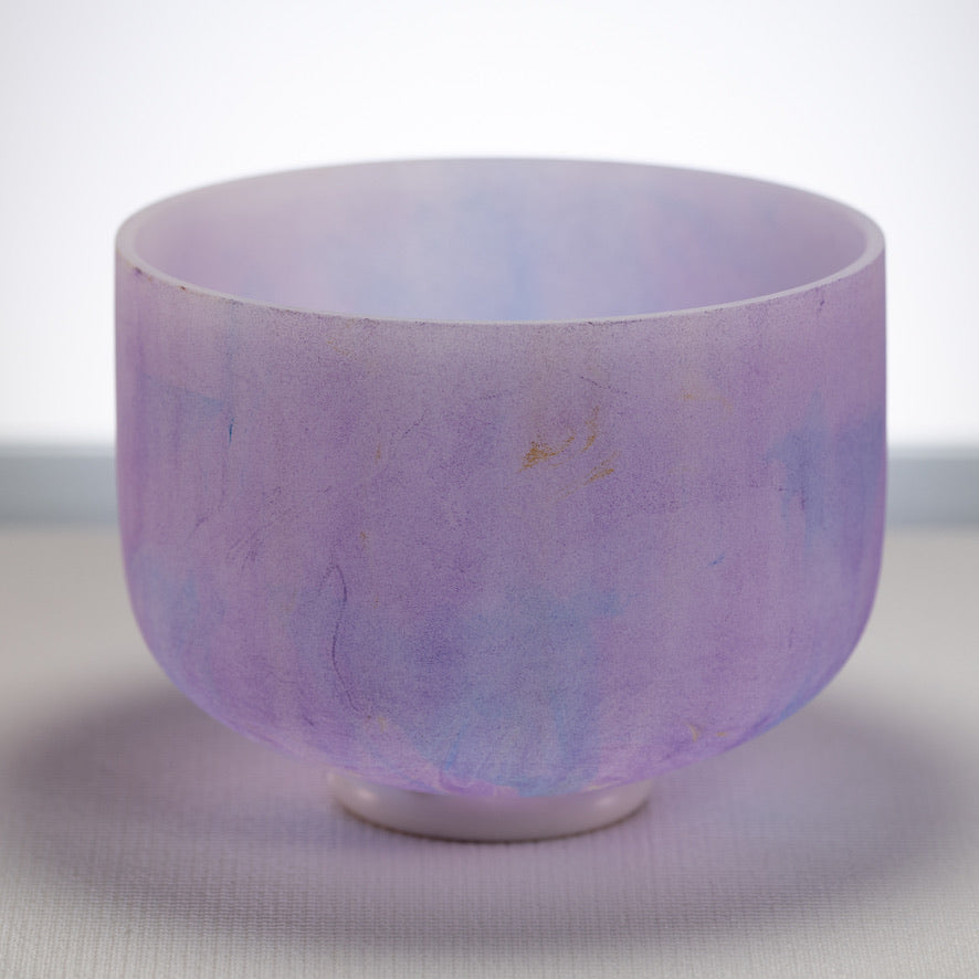 10" A-24 Light Purple Swirl Frosted Crystal Singing Bowl