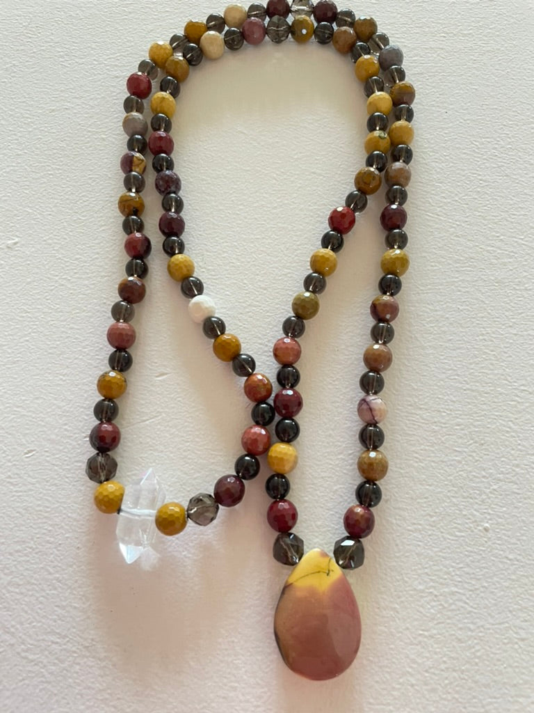 Mookaite & Smoky Quartz Mala