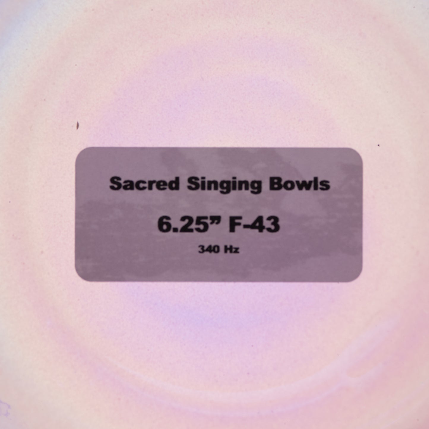 6.25" F-43 Amethyst Color Crystal Singing Bowl, Prismatic, Sacred Singing Bowls