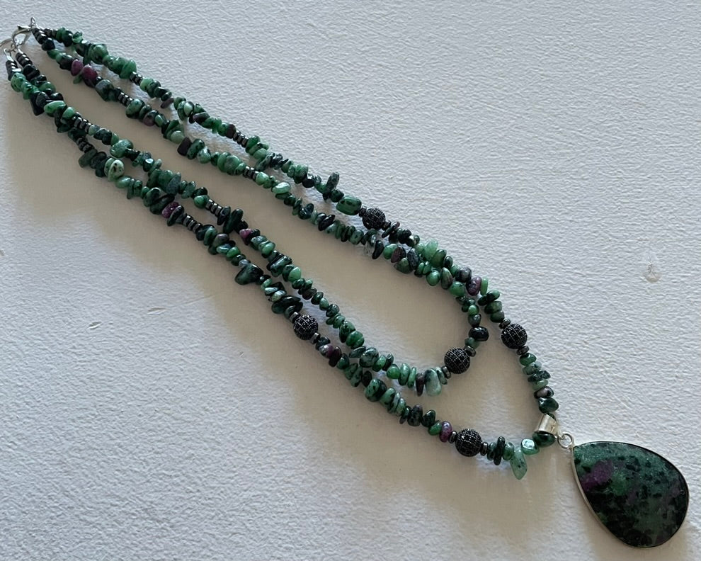 Ruby Zoisite Necklace