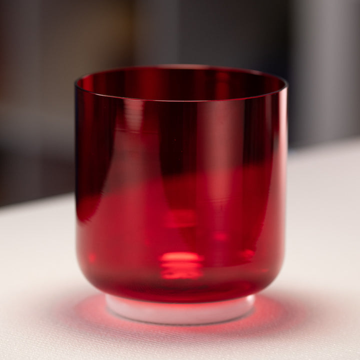 6" F#+8 Ruby Ray Crystal Singing Bowl, Perfect Pitch