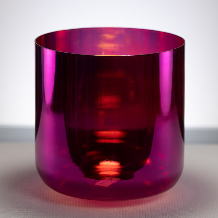 10" B-26 Magenta Manifestation Crystal Singing Bowl, Gold inside