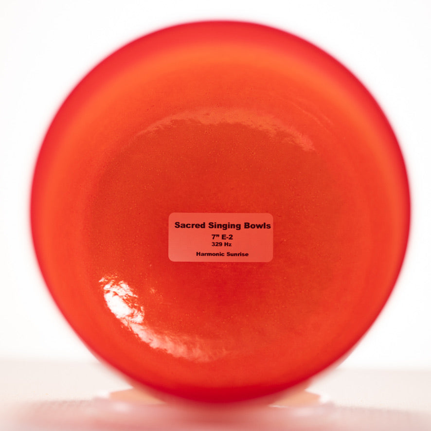 7" E-2 Harmonic Sunrise Crystal Singing Bowl, Perfect Pitch