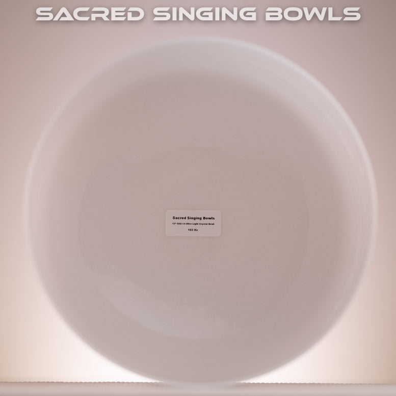 12" G#-14 White Light Crystal Singing Bowl, Sacred Singing Bowls