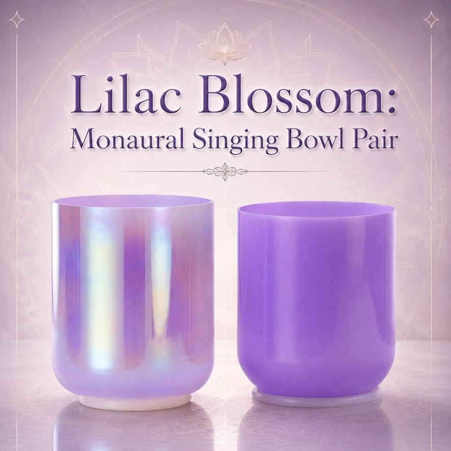 Lilac Blossom: Monaural Crystal Singing Bowl Pair