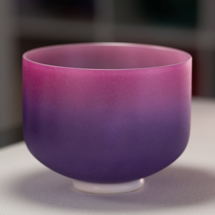 10" F-28 Blossoming Heart Frosted Crystal Singing Bowl