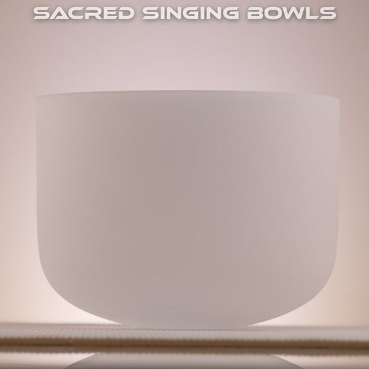 10" A+39 Frosted Crystal Singing Bowl, Sacred Singing Bowls