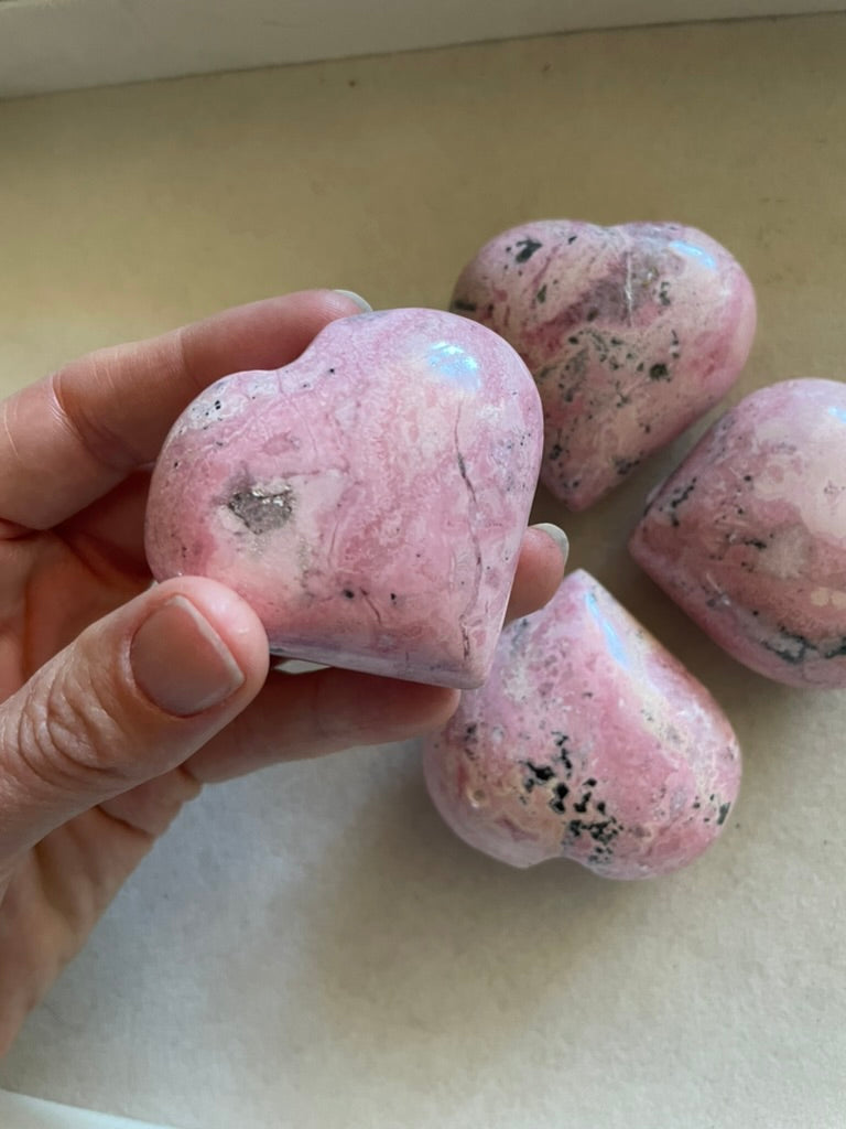 Peruvian Rhodonite Hearts