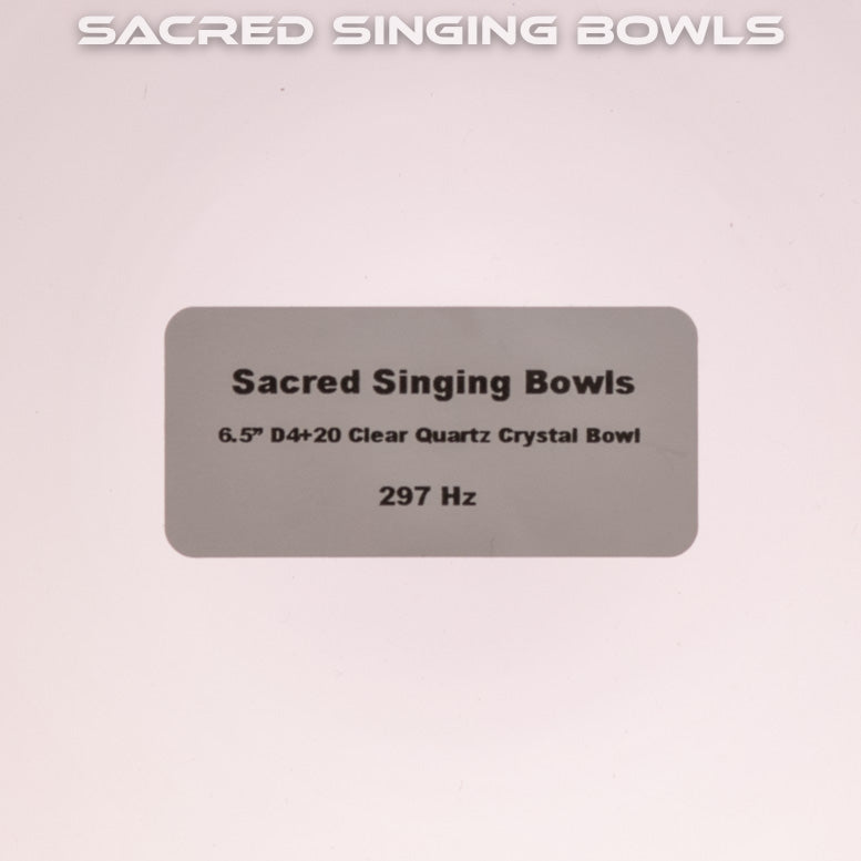 6.5" D+20 Clear Quartz Crystal Singing Bowl, Sacred Singing Bowls