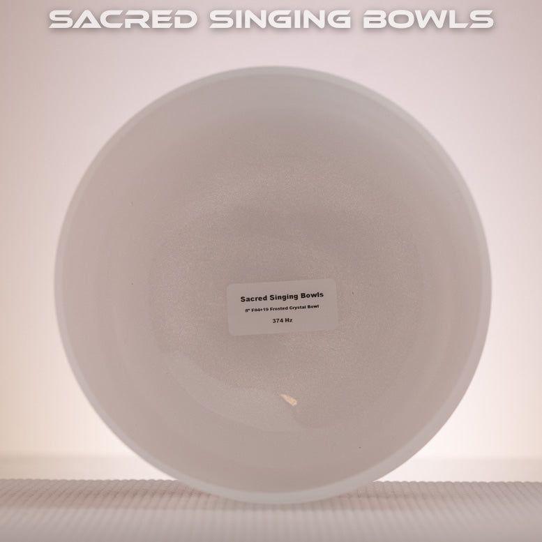 8" F#+19 Frosted Crystal Singing Bowl, Sacred Singing Bowls