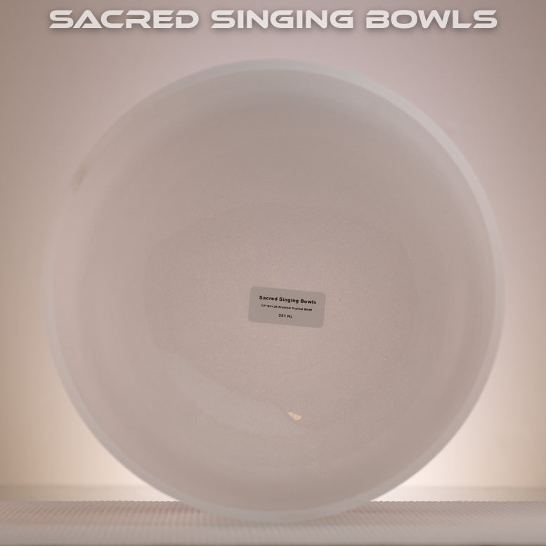 12" B+28 Frosted Crystal Singing Bowl, Sacred Singing Bowls