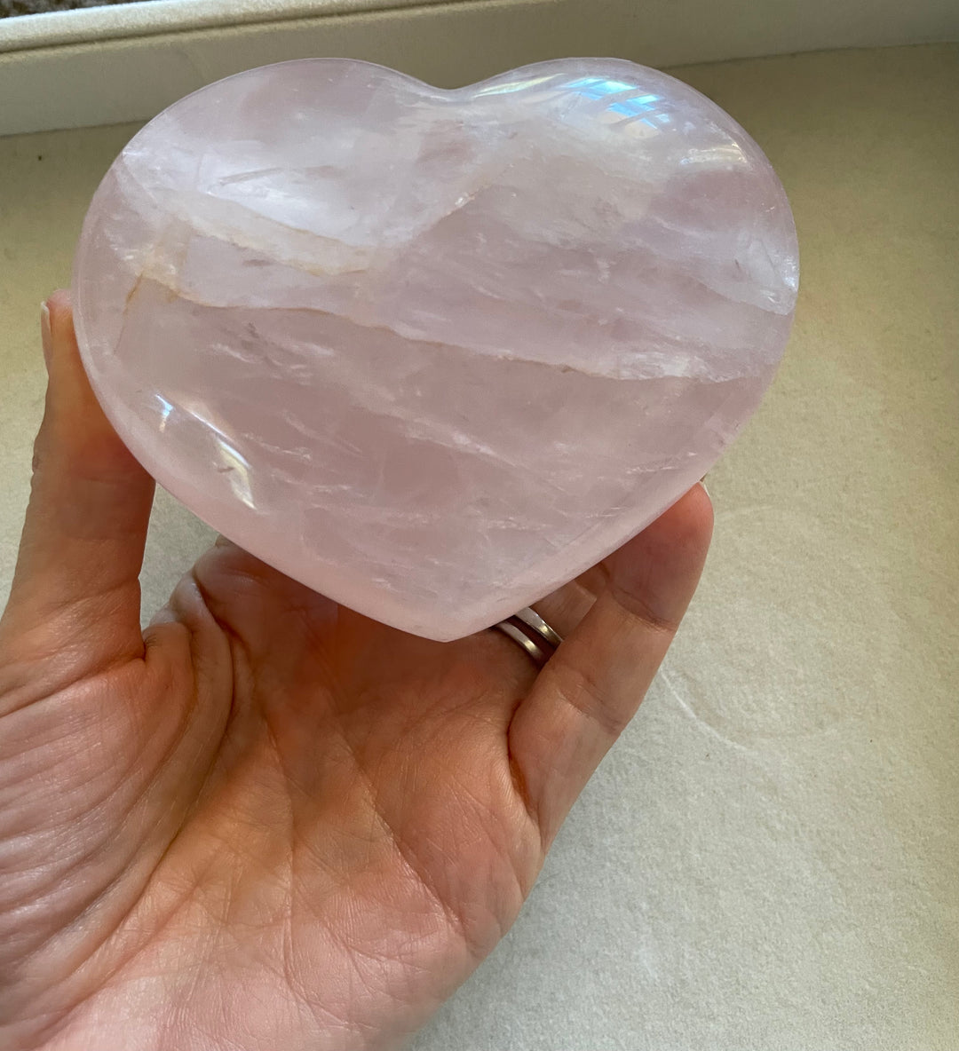 Large Light Pink Rose Quartz Heart