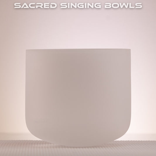 7" E+28 Frosted Crystal Singing Bowl, Sacred Singing Bowls