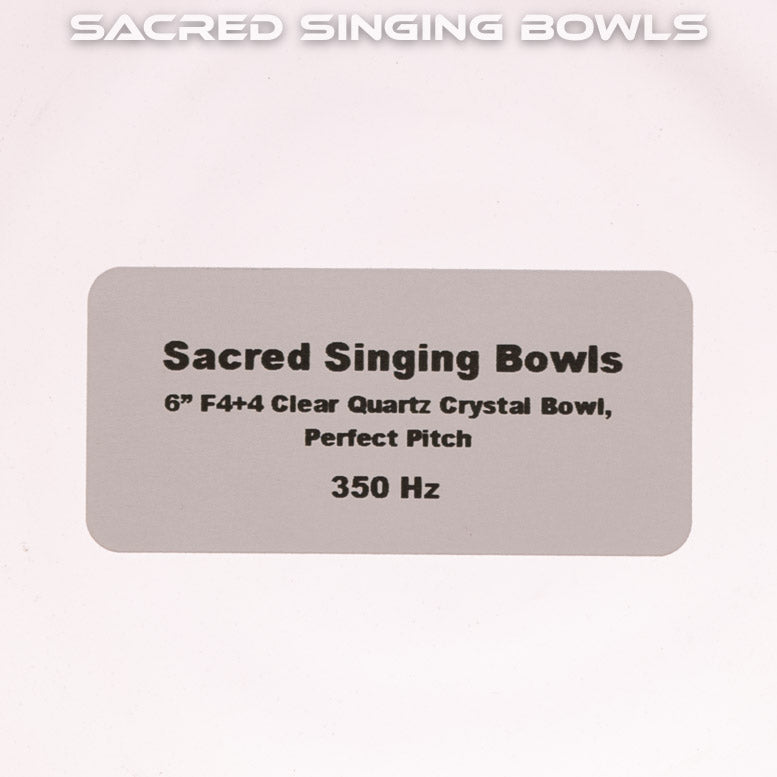 6" F4+4 Clear Quartz Crystal Singing Bowl, Perfect Pitch, Sacred Singing Bowls
