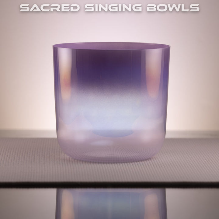 8" C#-33 Lilac Blossom Crystal Singing Bowl, Prismatic, Sacred Singing Bowls