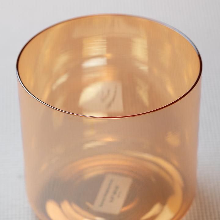 6.5" D#-29 Orange Topaz Color Crystal Singing Bowl, Sacred Singing Bowls