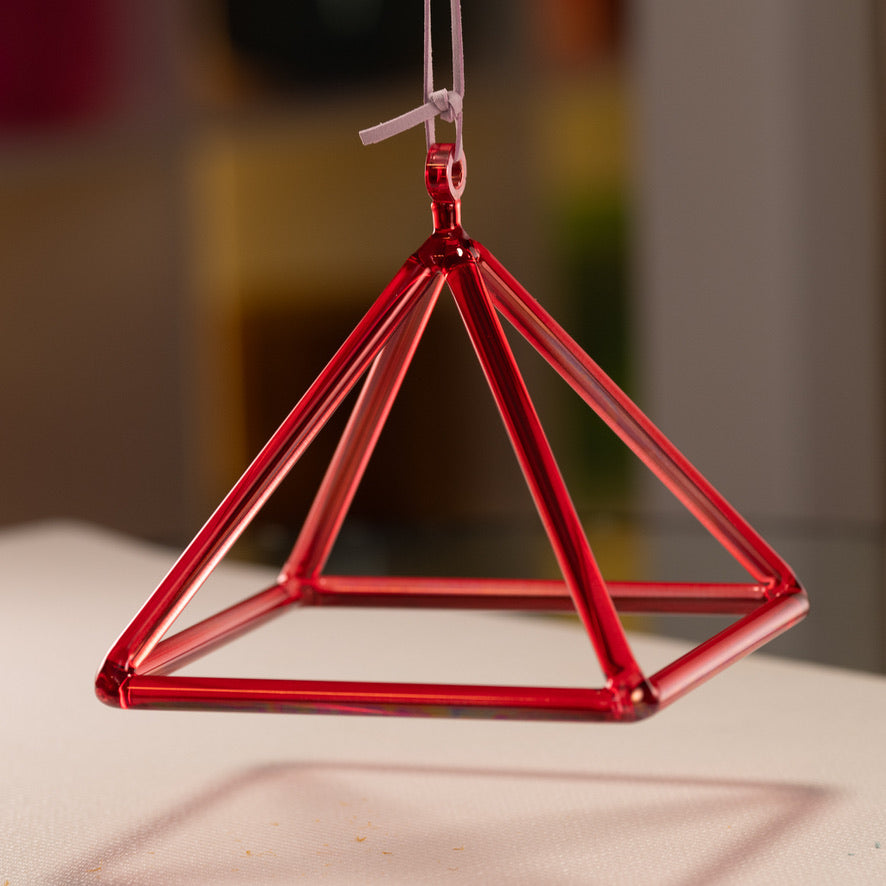 7.75" Ruby Ray Crystal Singing Pyramid