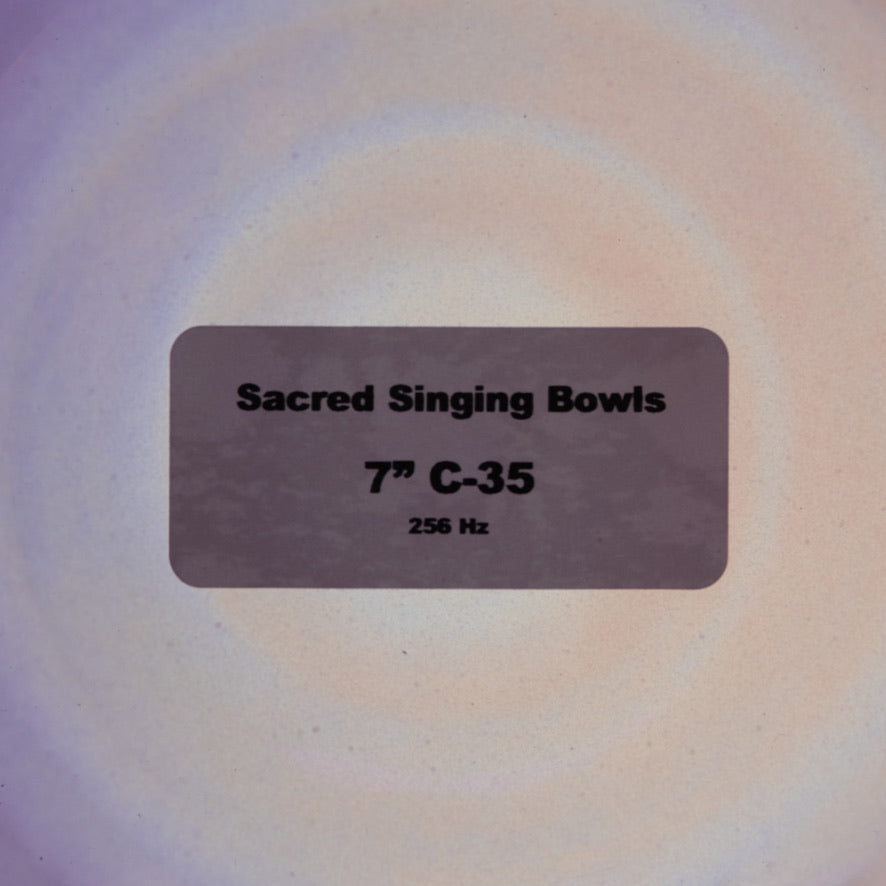 7" C-35 Amethyst Color Crystal Singing Bowl, Prismatic, Sacred Singing Bowls