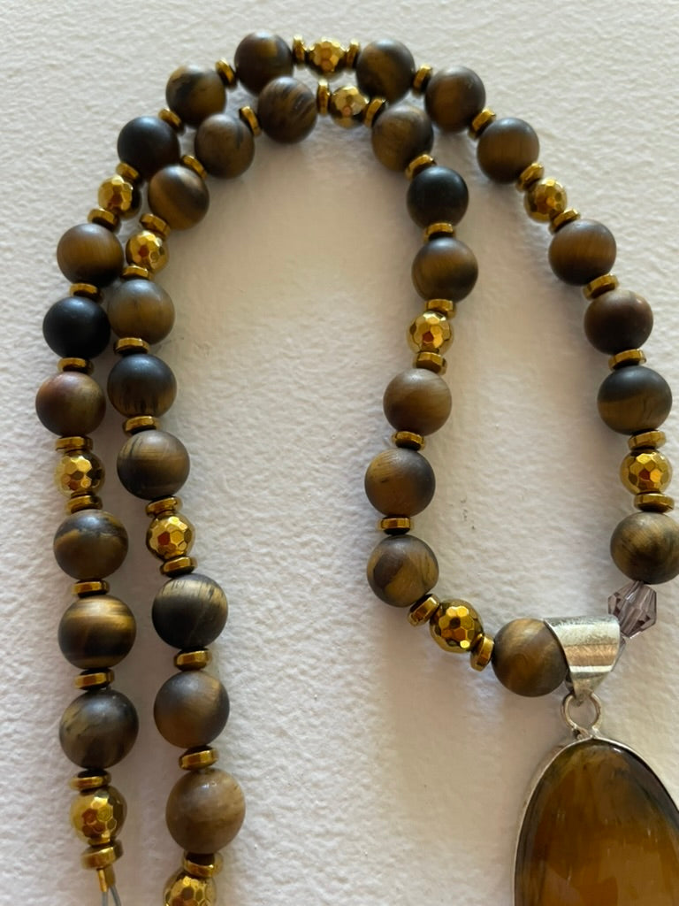 Matte Tiger Eye Necklace