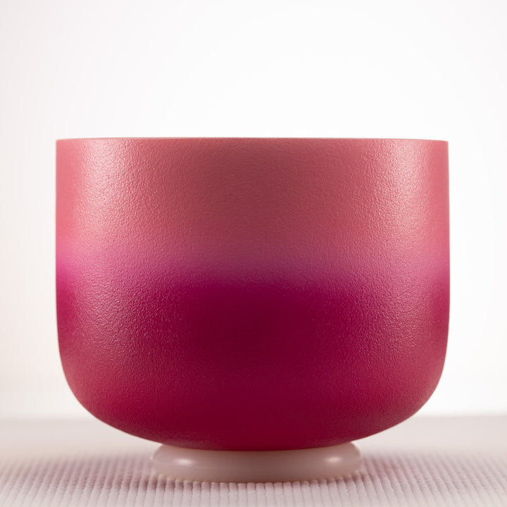 8" F+4 Frosted Rosebud Crystal Singing Bowl