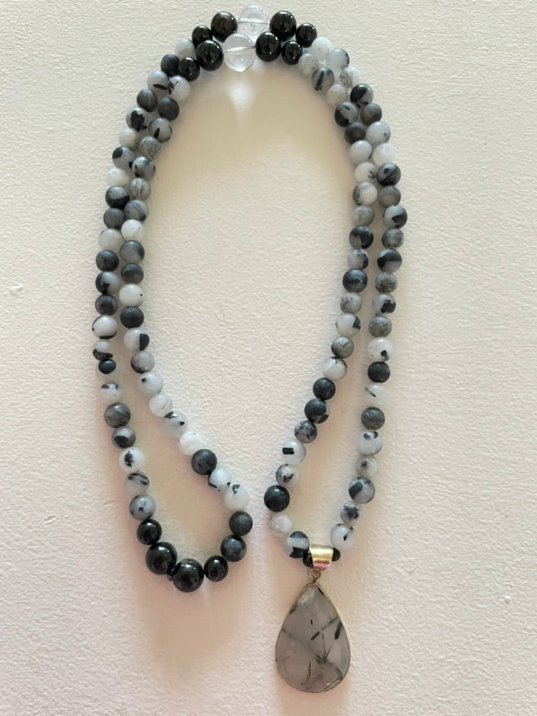 Tourmalinated Quartz Mala