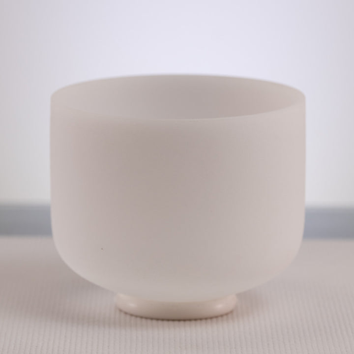 9" G#+15 White Frosted Crystal Singing Bowl