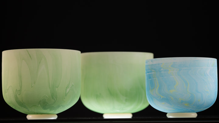 G Major: Frosted Crystal Singing Bowl Set