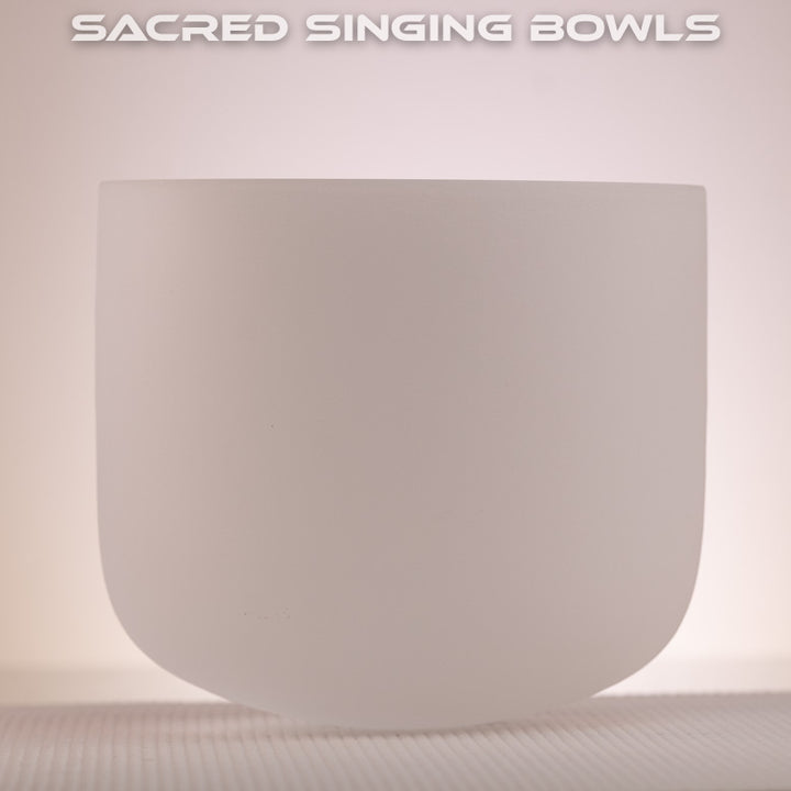 8" C-24 Frosted Crystal Singing Bowl, Sacred Singing Bowls