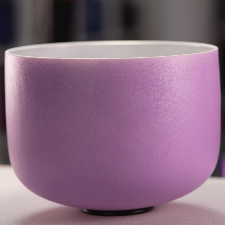 12" D-31 Frosted Lilac Blossom Crystal Singing Bowl
