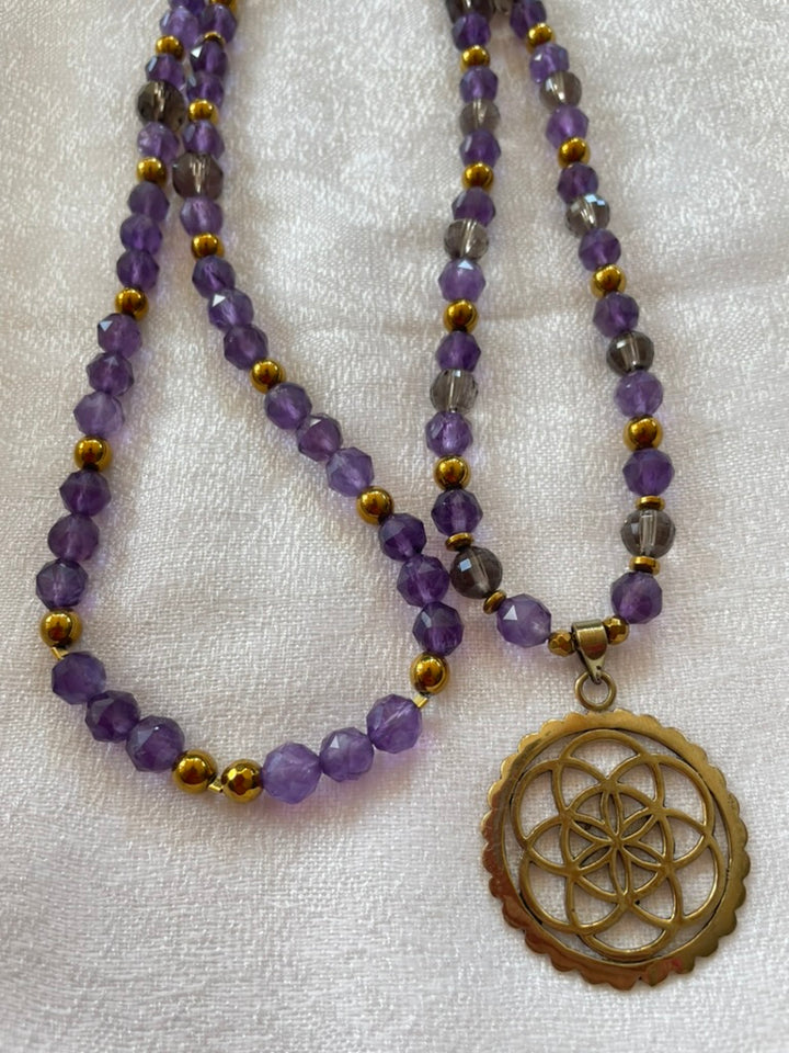 Faceted Amethyst Mala