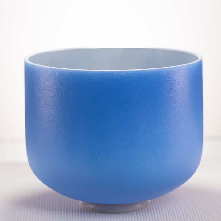 11" D#-28 Father Sky Frosted Crystal Singing Bowl, Silver inside