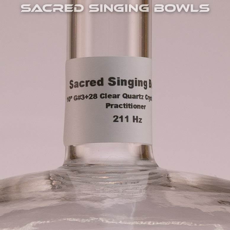 10" G#+28 Clear Quartz Handheld Singing Bowl, Sacred Singing Bowls