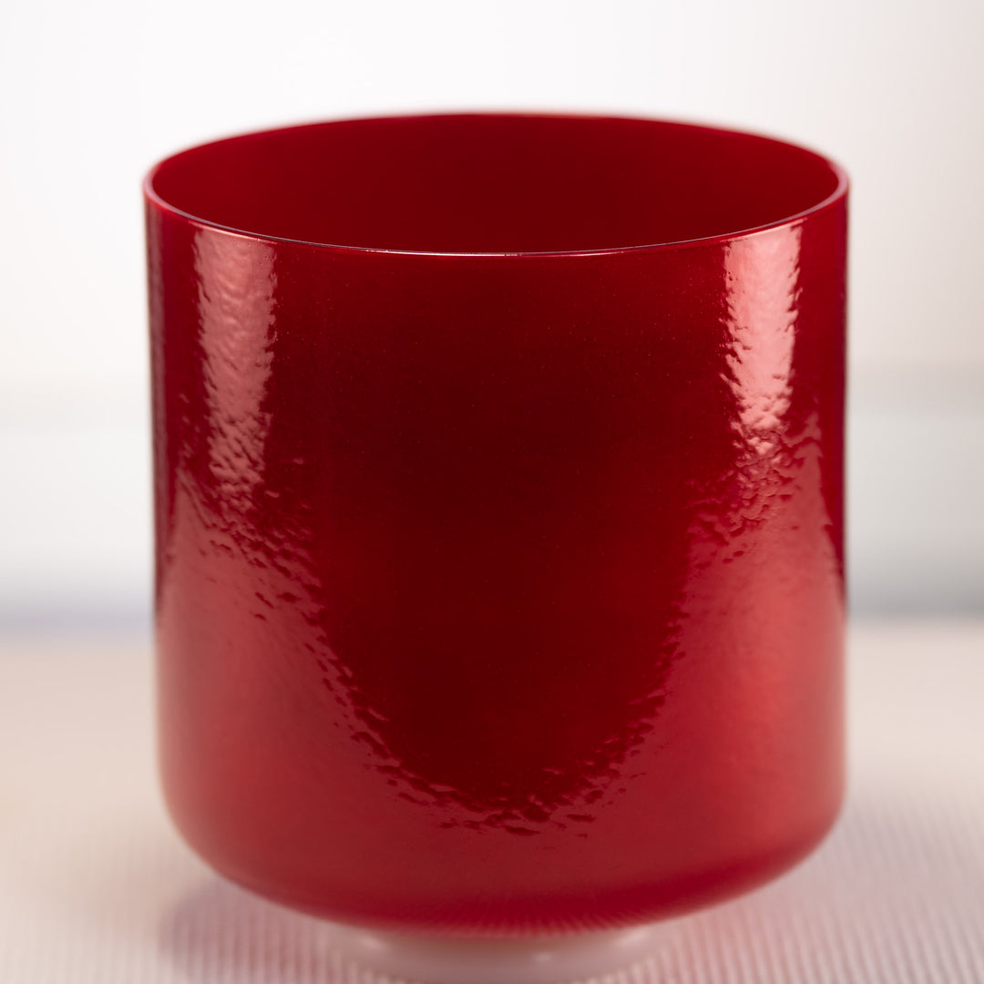 8" A-7 Crimson Dawn Crystal Singing Bowl, Perfect Pitch